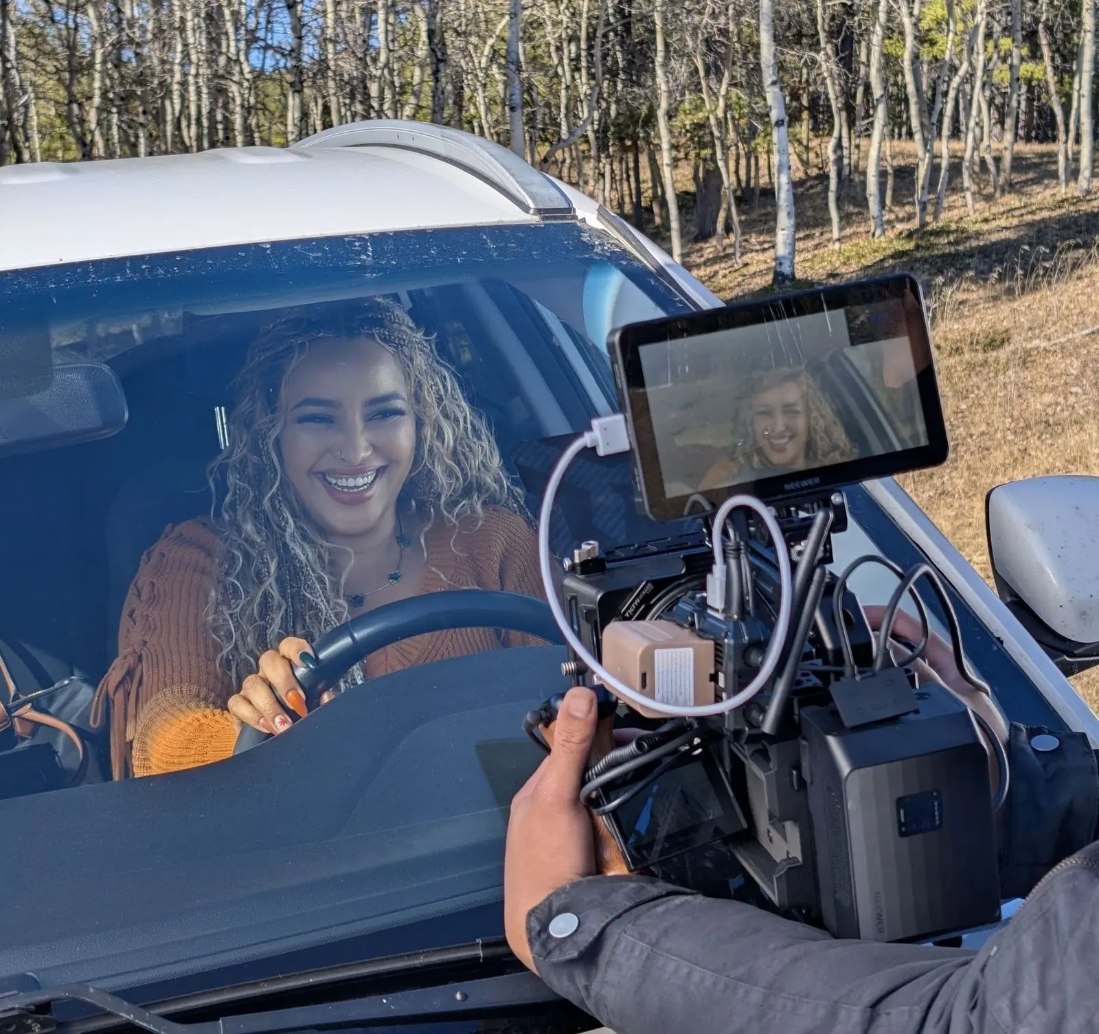 Filming a close-up inside the car — The Last Delivery